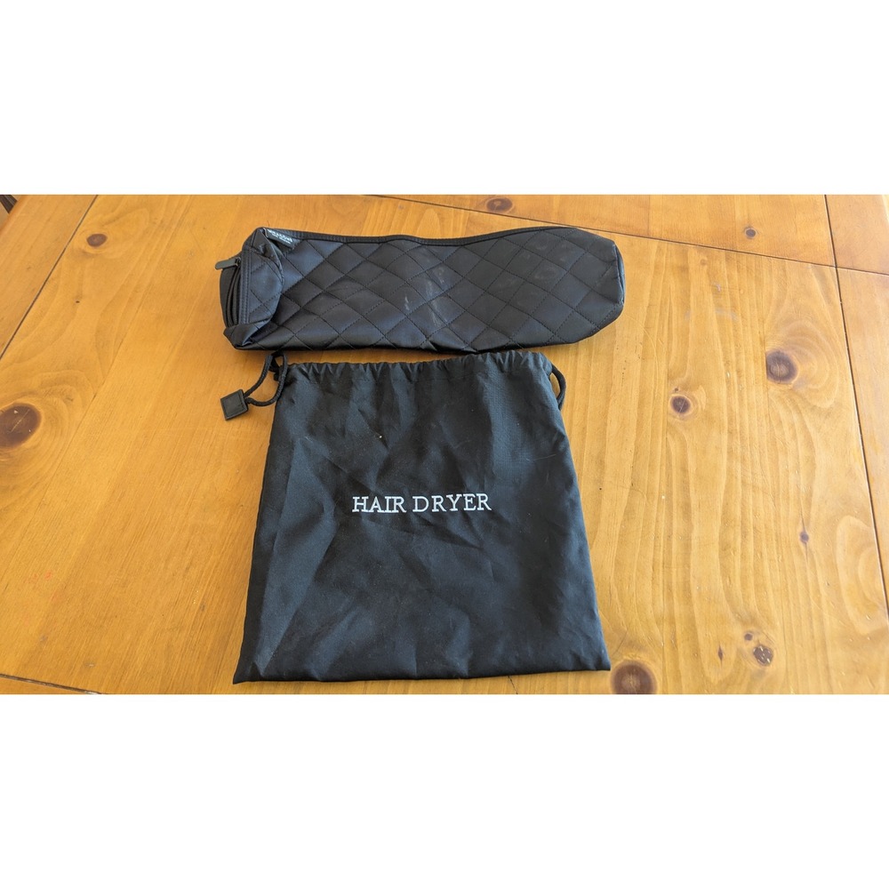 Miracomb Black Quilted Heat Resistant Hair Tool Case and Hair Dryer Bag Set